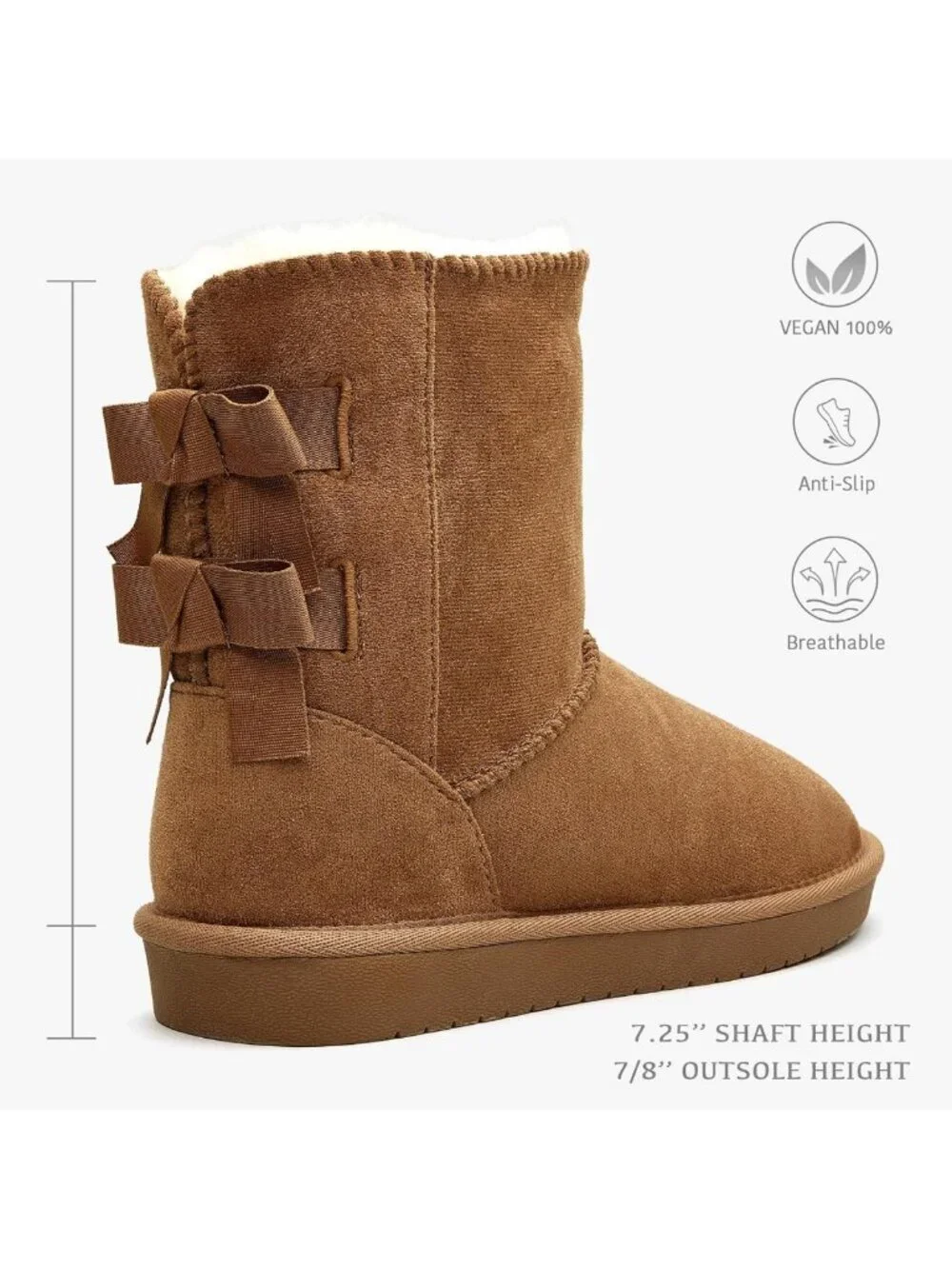 Cozy Black Mid Calf Suede Winter Snow Boots for Women - Easy Slip-On Style
